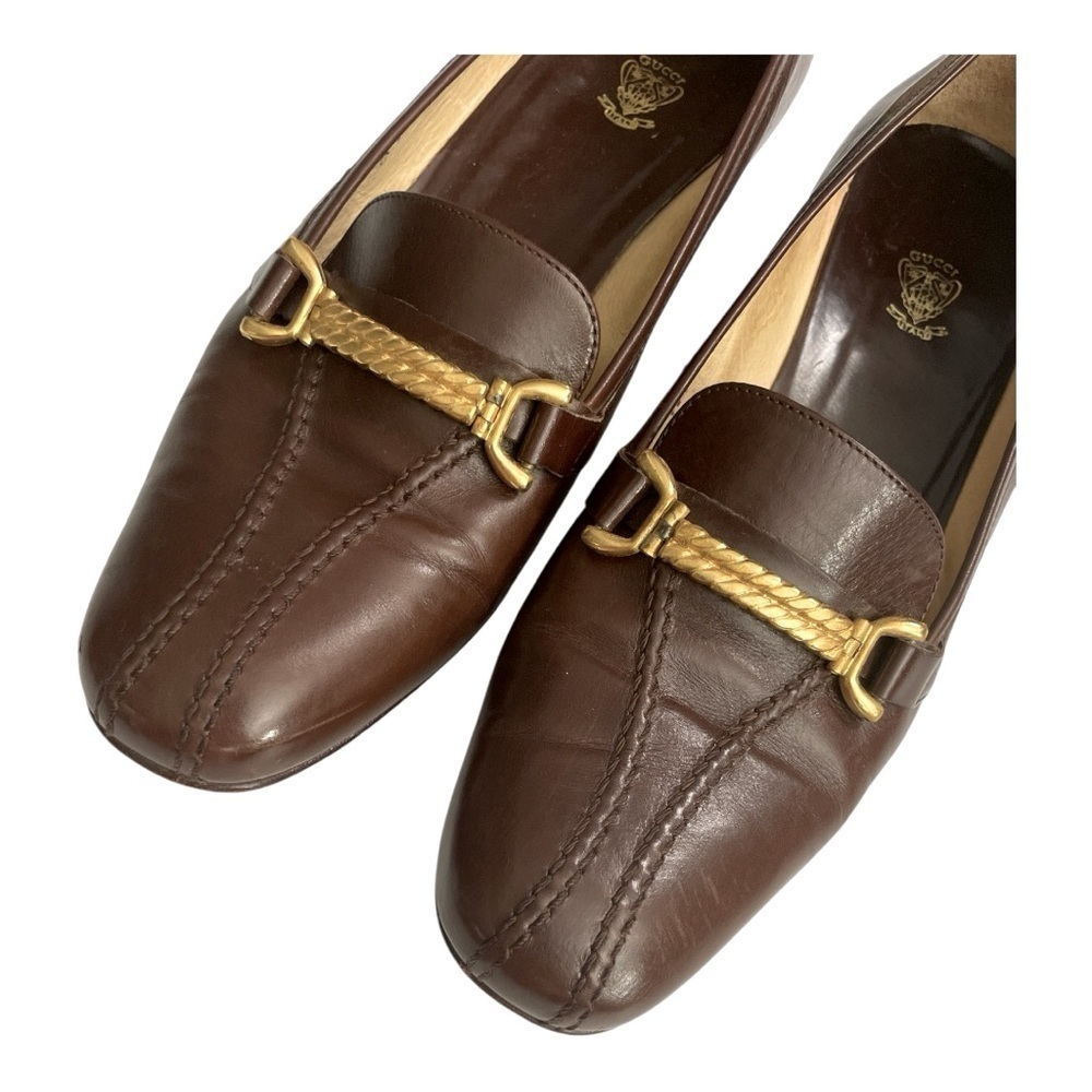 VTG Gucci Horsebit Womens Slip On Pumps Shoes Brown Leather Size 
(US 7.5) - Picture 7 of 10